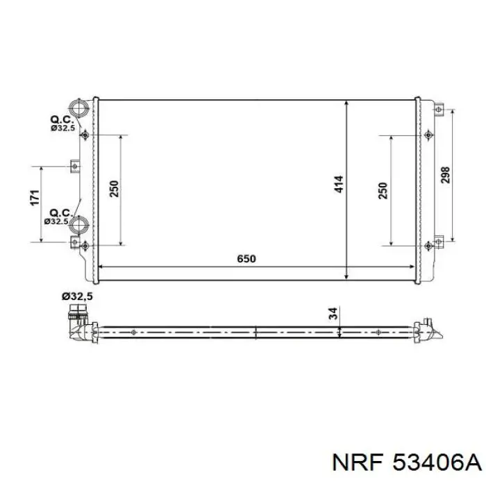 53406A NRF радіатор охолодження двигуна