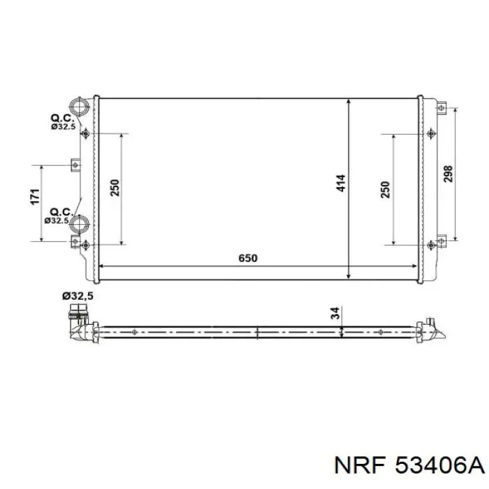 Радіатор основний NRF 53406A ціна, від 61.90 USD