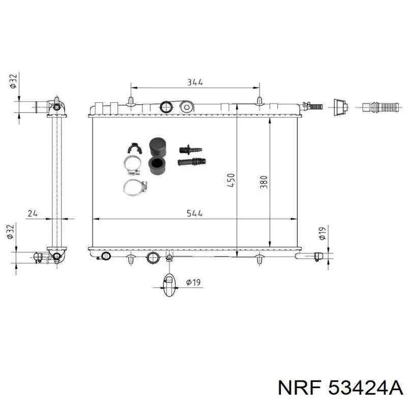 Радіатор основний NRF 53424A ціна, від 48.05 USD