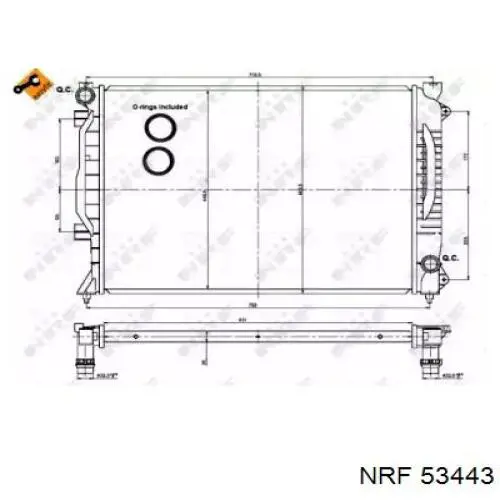 53443 NRF Радіатор охолодження двигуна