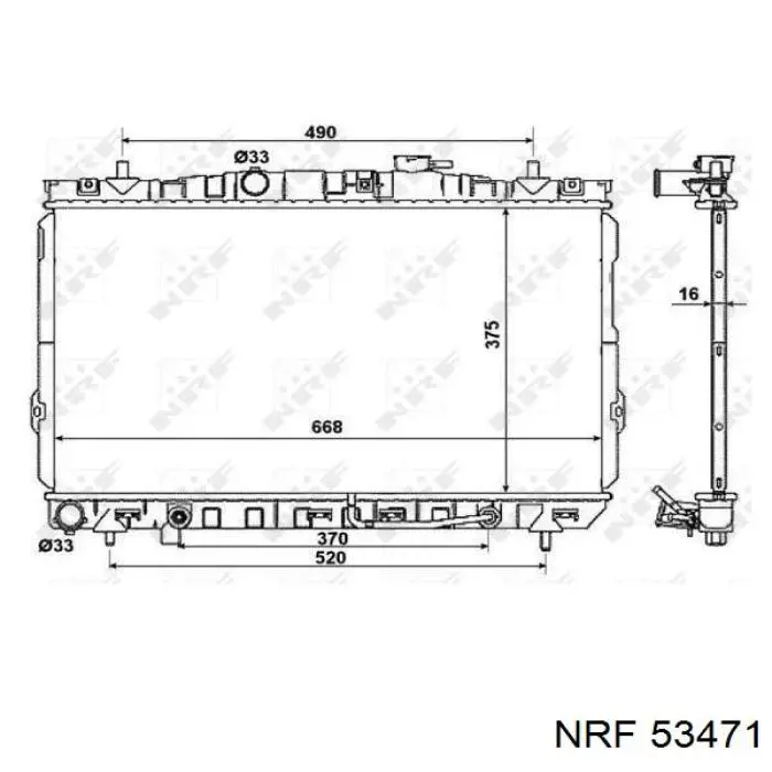 Радіатор основний NRF 53471 ціна, від 72.53 USD