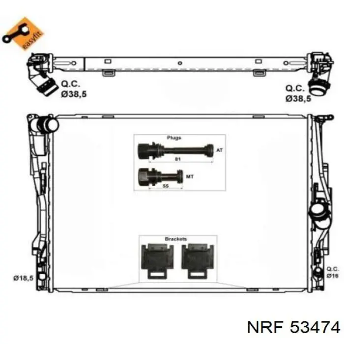 53474 NRF радіатор охолодження двигуна