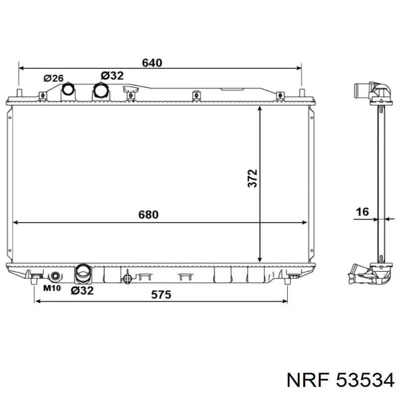 53534 NRF радіатор охолодження двигуна