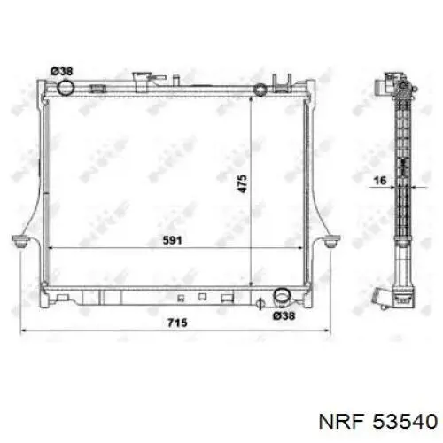 Купити 53540 NRF Радіатор двигуна