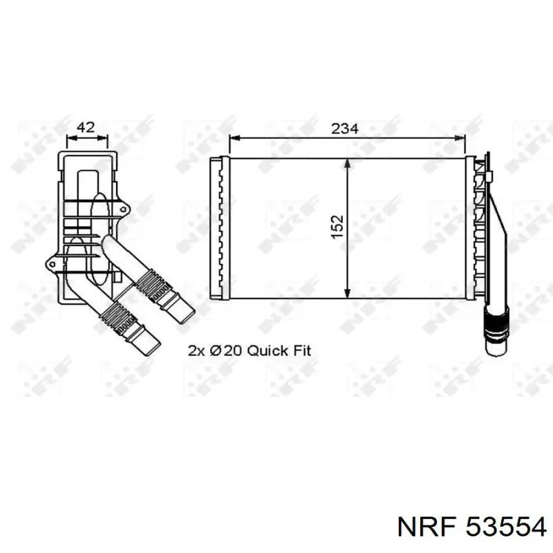 53554 NRF радіатор пічки (обігрівача)