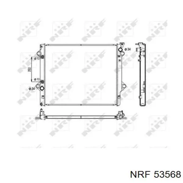 Радіатор охолодження двигуна 53568 NRF