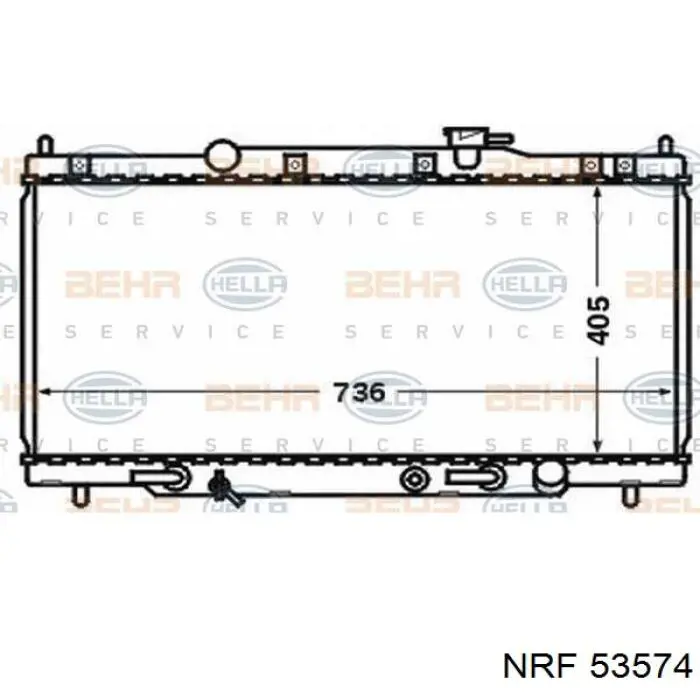 53574 NRF Радіатор охолодження двигуна