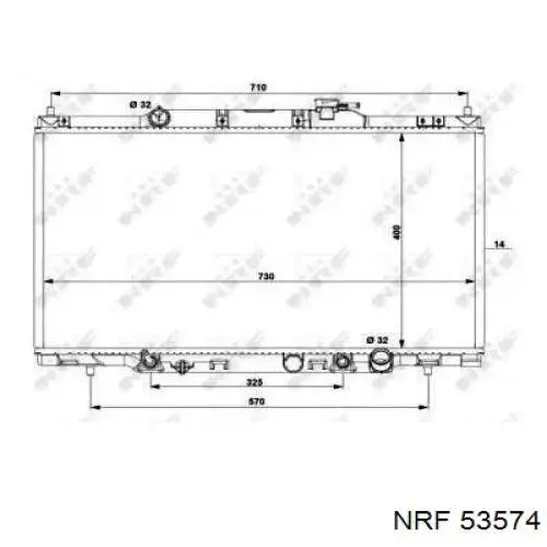 53574 NRF радіатор охолодження двигуна
