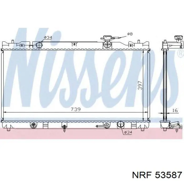 53587 NRF радіатор охолодження двигуна