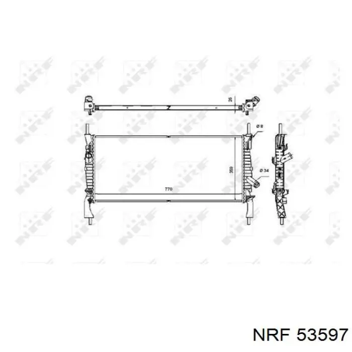 Радіатор основний NRF 53597 ціна, від 86.94 USD