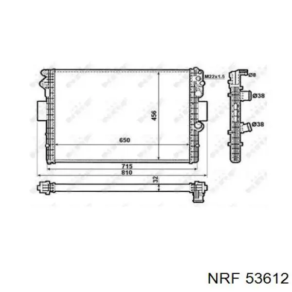Радіатор основний NRF 53612 ціна, від 83.57 USD