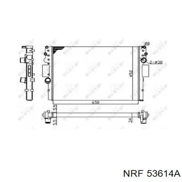 53614A NRF радіатор охолодження двигуна