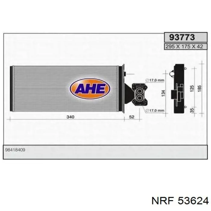 Радіатор пічки 53624 NRF
