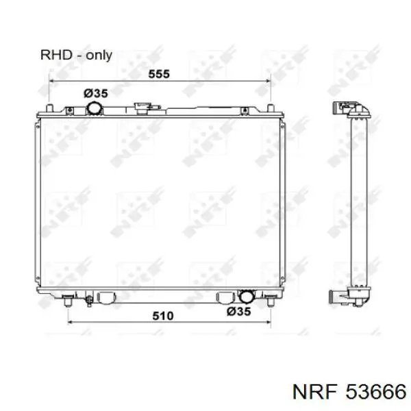 Радіатор охолодження двигуна 53666 NRF