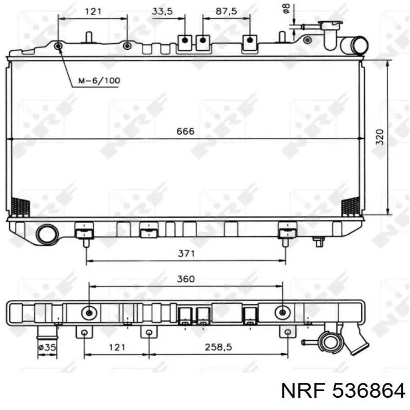 Купити 536864 NRF Радіатор двигуна