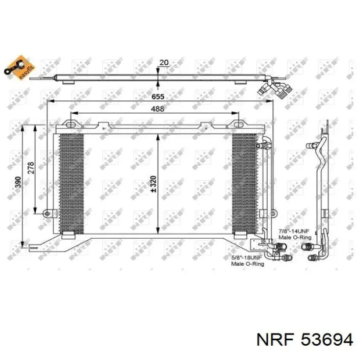 53694 NRF радіатор охолодження двигуна