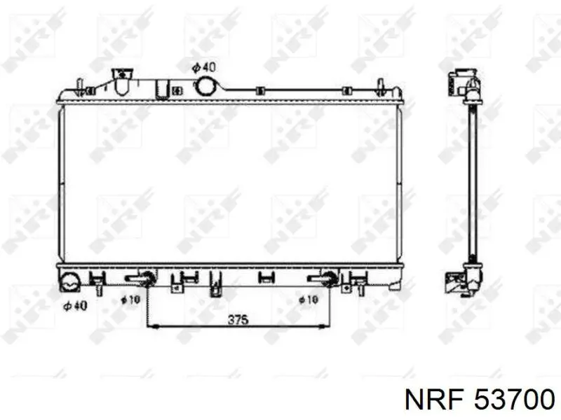 Радіатор охолодження двигуна 53700 NRF