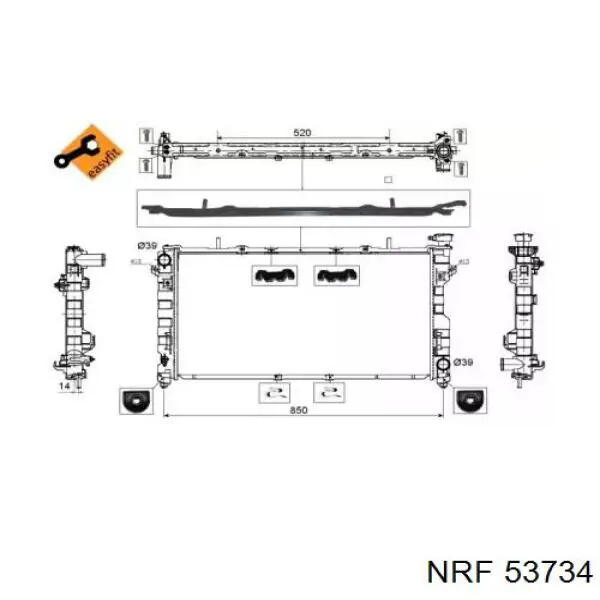 Радіатор основний NRF 53734 ціна, від 126.87 USD