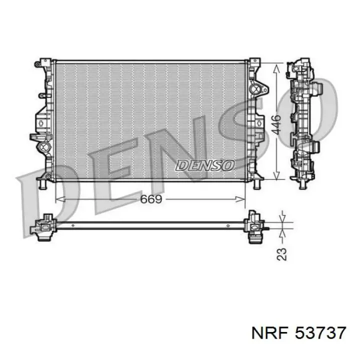 53737 NRF радіатор охолодження двигуна