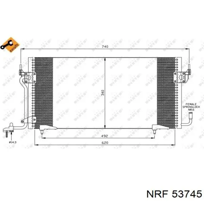 53745 NRF радіатор охолодження двигуна