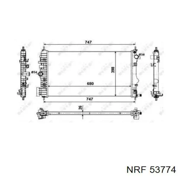 Радіатор основний NRF 53774 ціна, від 104.12 USD