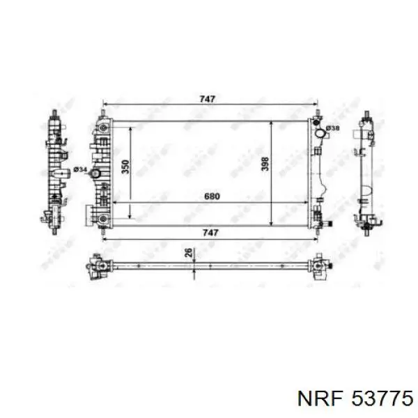 Радіатор основний NRF 53775 ціна, від 138.56 USD