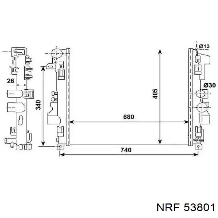 53801 NRF радіатор охолодження двигуна