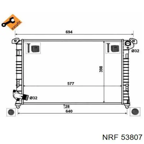53807 NRF Радіатор охолодження двигуна