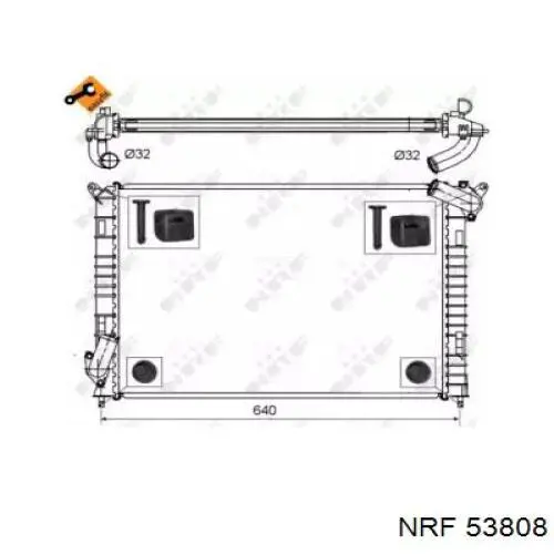 53808 NRF Радіатор охолодження двигуна