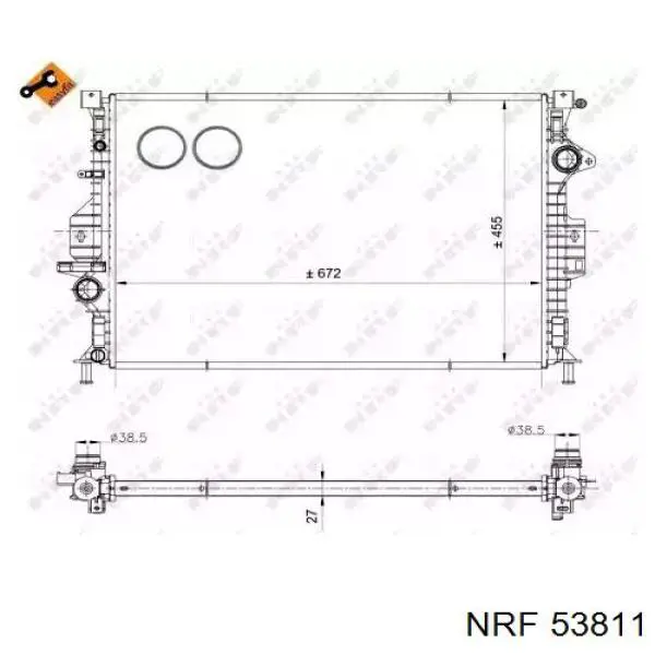 53811 NRF радіатор охолодження двигуна
