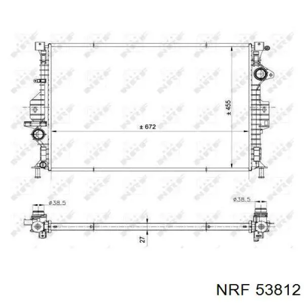 53812 NRF радіатор охолодження двигуна