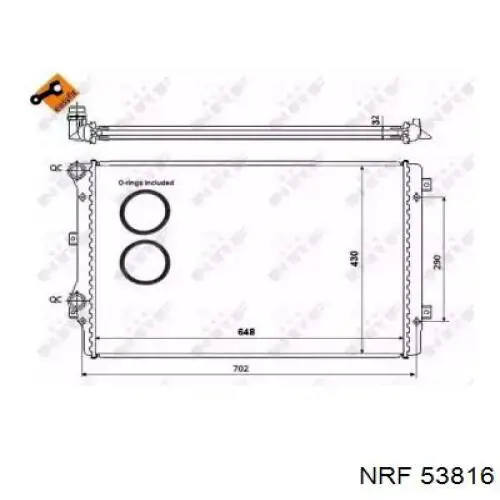 Радіатор основний NRF 53816 ціна, від 75.62 USD