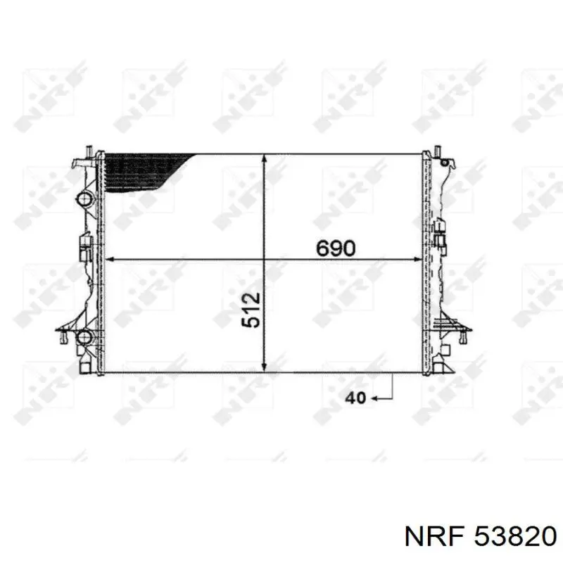 Купити 53820 NRF Радіатор двигуна