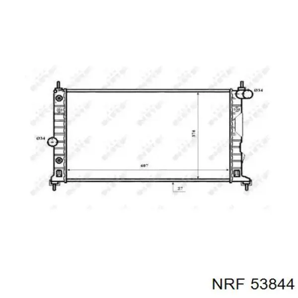 Радіатор охолодження двигуна 53844 NRF