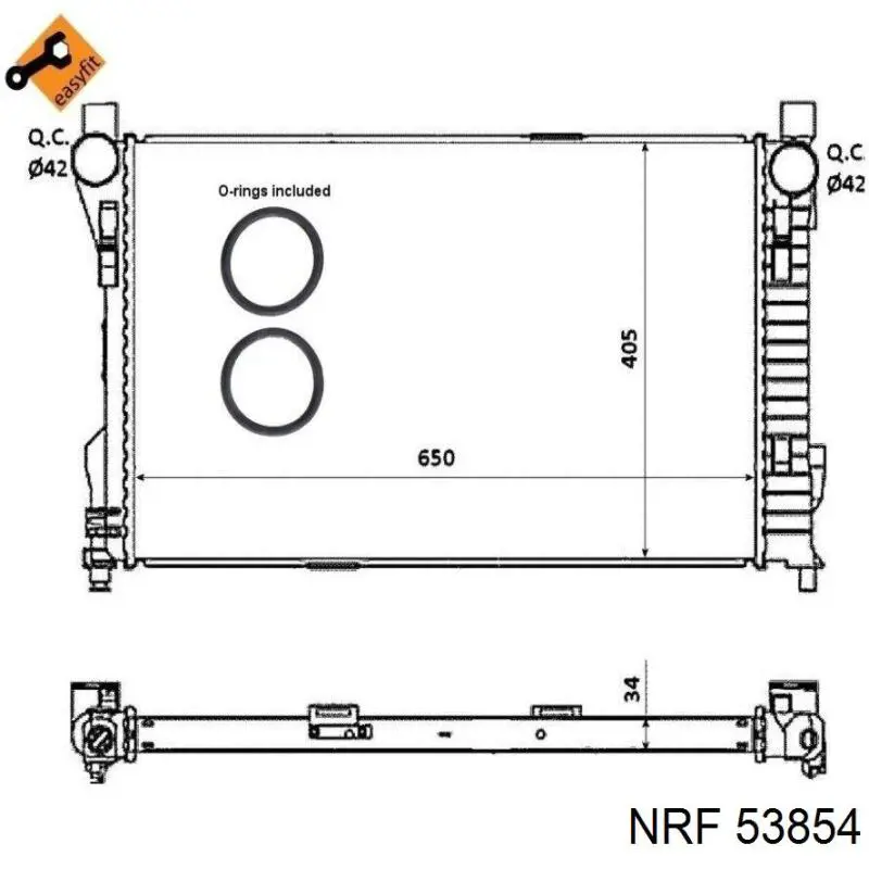 53854 NRF радіатор охолодження двигуна