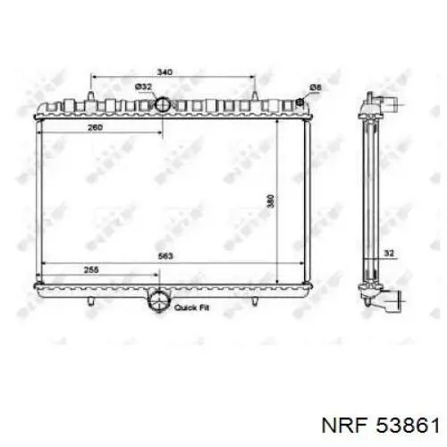 53861 NRF Радіатор охолодження двигуна