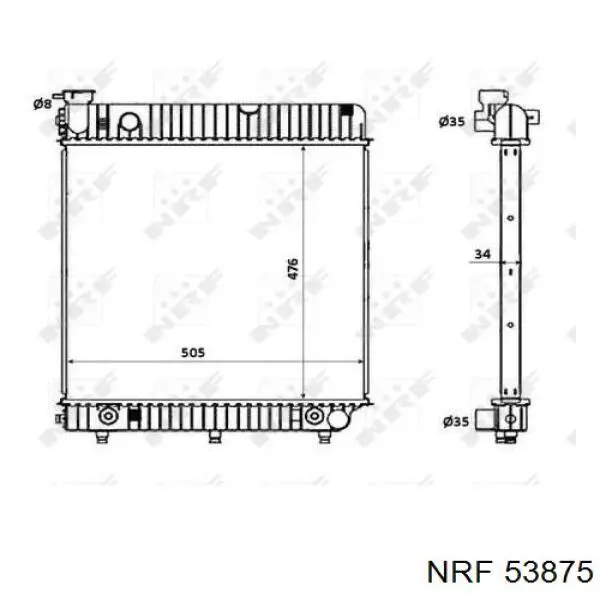 53875 NRF радіатор охолодження двигуна