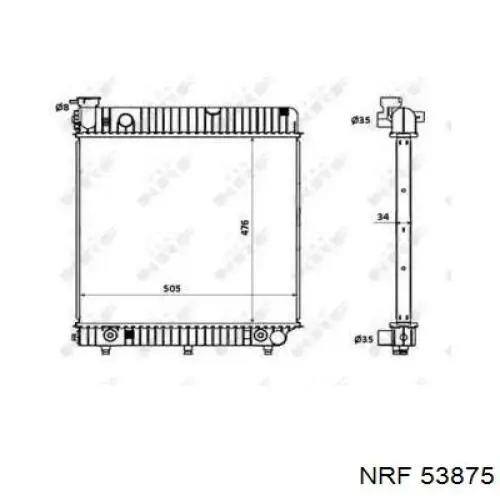 53875 NRF Радіатор охолодження двигуна
