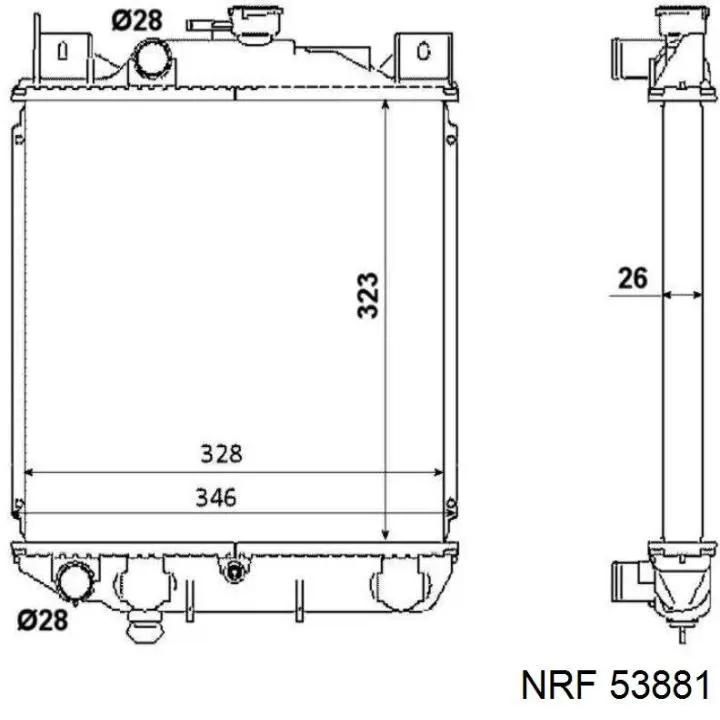Купити 53881 NRF Радіатор двигуна