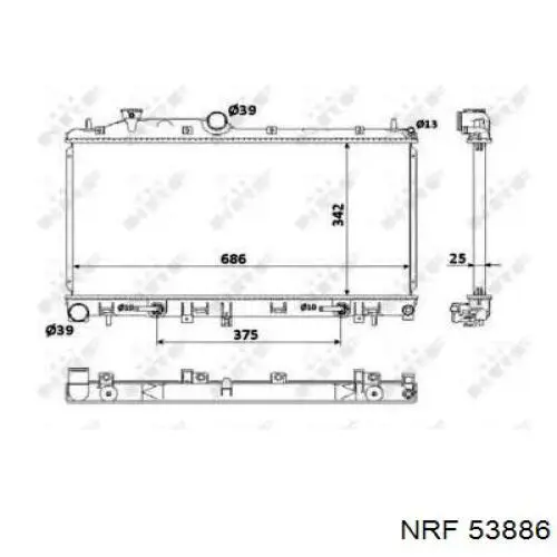 Радіатор основний NRF 53886 ціна, від 139.76 USD
