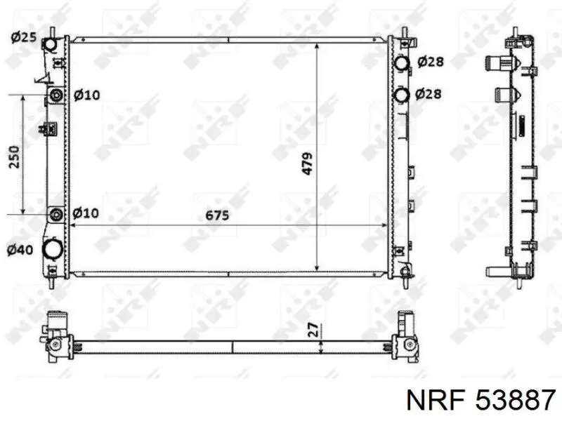 Купити 53887 NRF Радіатор двигуна