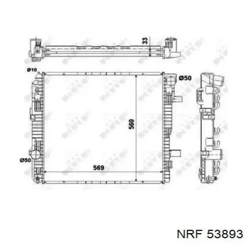 53893 NRF Радіатор охолодження двигуна