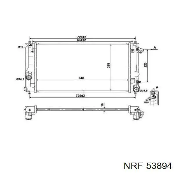 53894 NRF Радіатор охолодження двигуна