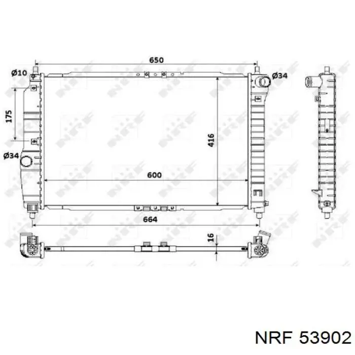 53902 NRF радіатор охолодження двигуна