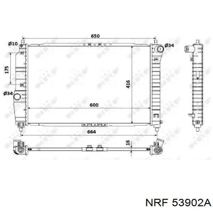 Купити 53902A NRF Радіатор двигуна