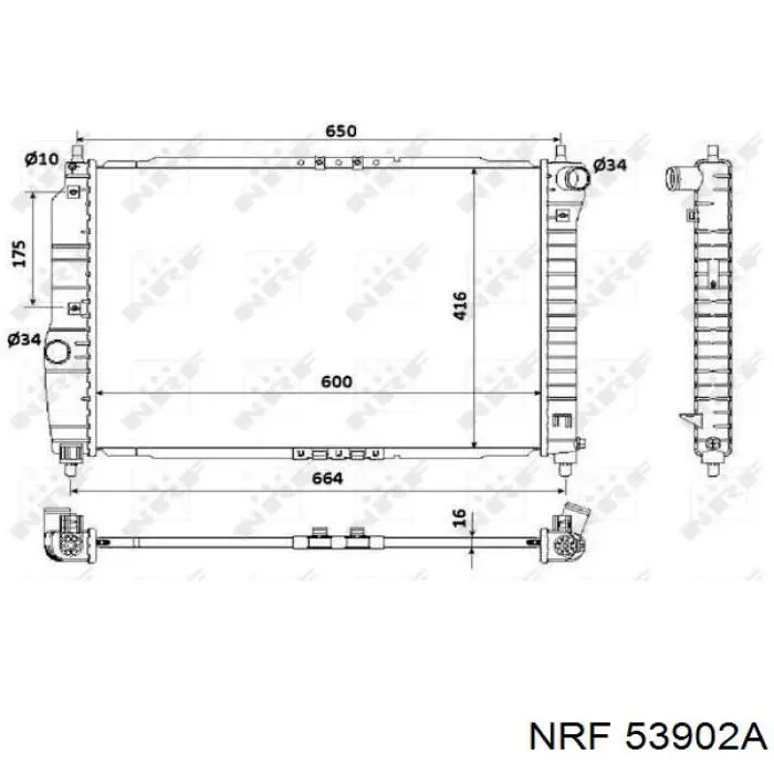 53902A NRF радіатор охолодження двигуна