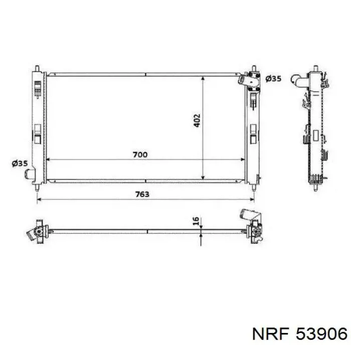 53906 NRF радіатор охолодження двигуна
