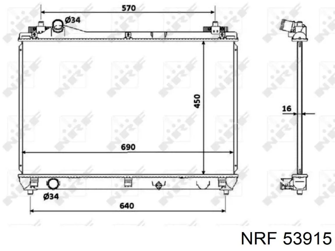 Радіатор охолодження двигуна 53915 NRF