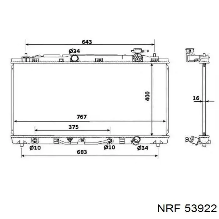 Радіатор основний NRF 53922 ціна, від 131.87 USD