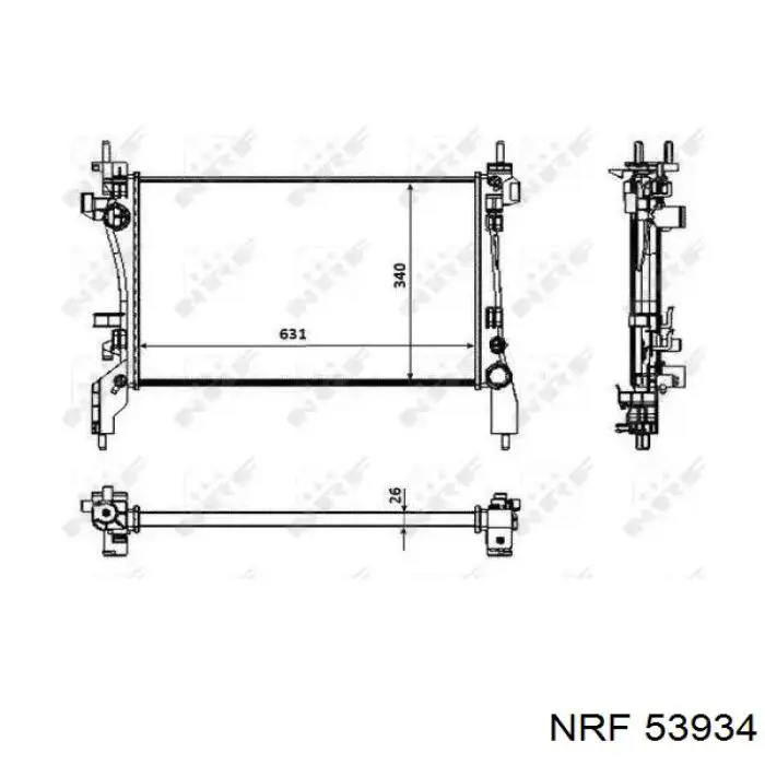 Купити 53934 NRF Радіатор двигуна